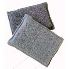 Eponge grattante microfibre grise bi faces 13x9cm