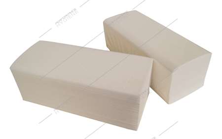 Image de Essuie mains pliés enchevêtrés 2P en V blanc 25x21cm 3600F