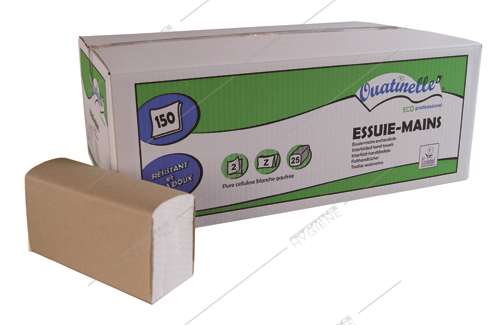 Image de Essuie mains pliés enchevetrés 2P en Z blanc 21x24cm 3750F