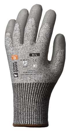 Gants anticoupures tricoté gris paume enduite PU - T10/XL