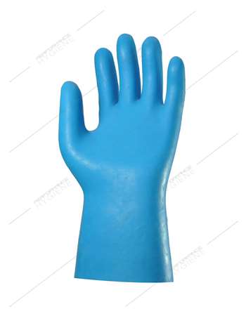 Image de Gants latex bleu intérieur textile coton JERSETTE - T08/M