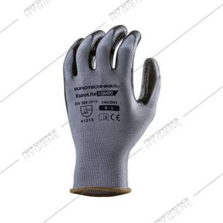 Image de Gants polyamide gris paume nitrile EUROLITE 13N400 - T09/L