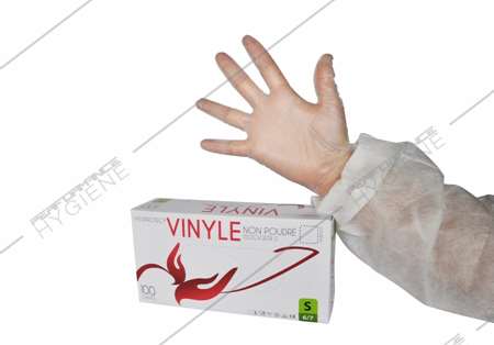 Image de Gants vinyle non poudrés jetables - boite 100 - T09/L