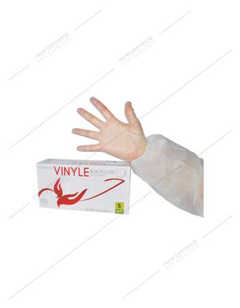 Image de Gants vinyle non poudrés jetables - boite 100 - T07/S