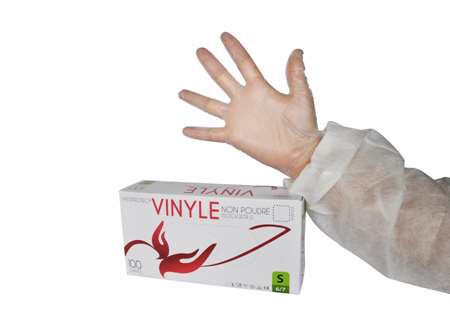 Gants vinyle non poudrés jetables - boite 100 - T10/XL