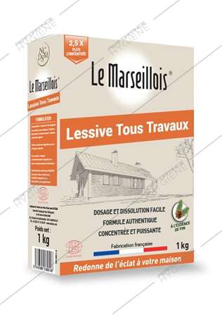 Lessive tous travaux Le Marseillois - boite 1,25kg