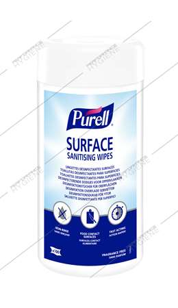 Lingettes désinfectantes toutes surfaces PURELL - boite 100