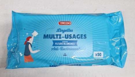 Lingettes multi usages bactéricides parfumées - sachet 50