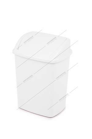 Poubelle en plastique blanc à couvercle basculant PUSH 25L