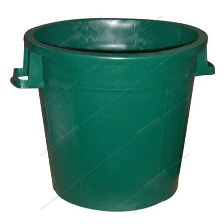 Poubelle immeuble en plastique vert sans couvercle 50L