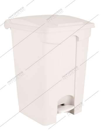 Image de Poubelle pédale plastique blanc HACCP 70L