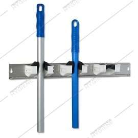 Image de Rail support mural alu avec 5 fixes balai coulissants 90cm