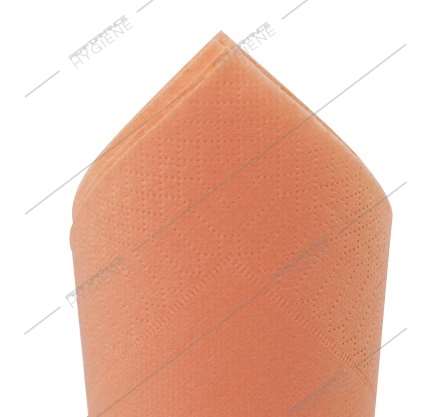 Image de Serviettes 38x38cm ouate micro gaufrée 2 plis (Saumon) x100