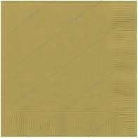 Image de Serviettes 33x33cm ouate 3 Plis (Or) - Lot 20 (1C=30)