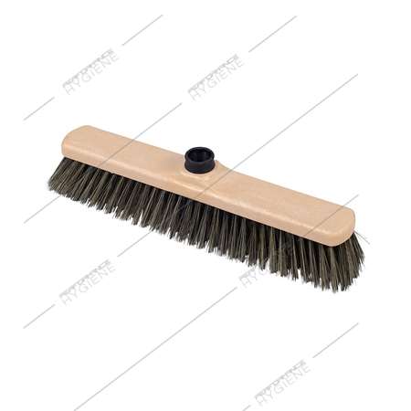 Image de Balai droit soie grise 38cm + douille vis intégrée