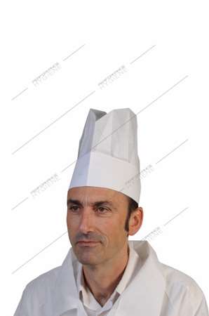 Image de Toque papier plissé ovale blanche - ht=23cm - sachet de 10