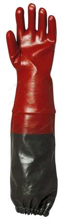 Image de Gants pvc rouge manchettes longues 70cm Actifresh - T09/L