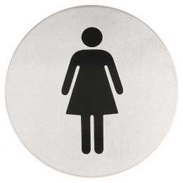 Plaque auto-adhésive inox ronde Ø7,5cm - sanitaire femme