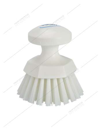 Image de Brosse ronde soleil fibres dures Ø110mm blanche VIKAN