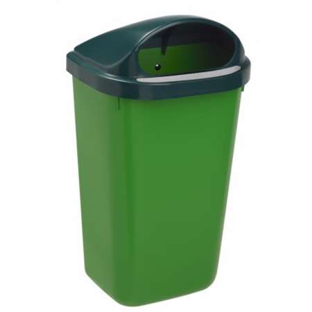 Image de Poubelle en plastique vert 50L pour espace urbain