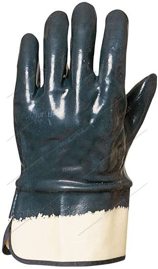 Image de Gants nitrile bleu EUROTRIL double enduction+manchetteT10/XL