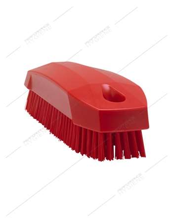 Image de Brosse à ongles/mains fibres dures rouge L13cm VIKAN