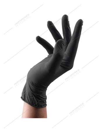 Image de Gants nitrile noir non poudrés jetables - boite 100 - T08/M