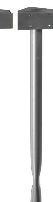 Image de Poteau à sceller 3 supports poubelle en acier epoxy gris