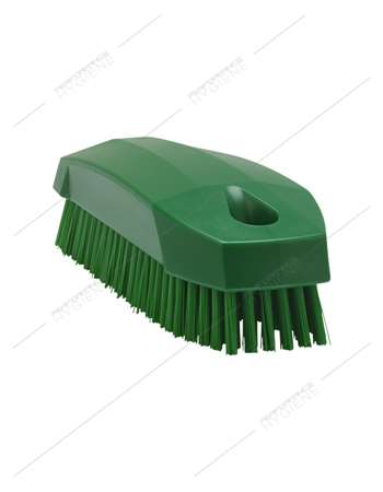 Image de Brosse à ongles/mains fibres dures verte L13cm VIKAN