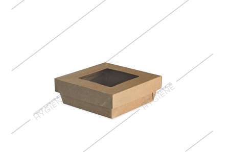 Image de Boite salade kraft 140x140 H50mm + couvercle BSK14 - lot 50