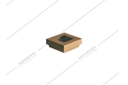 Image de Boite salade kraft 95x95 H40mm + couvercle BSK10 - lot 25