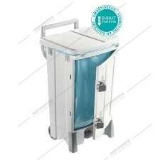 Image de Collecteur poubelle à pédale blanc POLARIS 90L avec porte