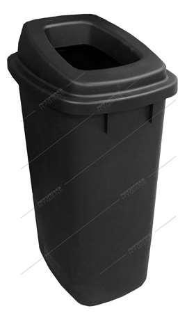 Image de Poubelle en plastique noir sans contact ATRIUM 90L (Covid)