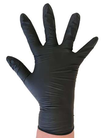 Image de Gants vinyle nitrile NOIR non poudrés PREMIUM x100 - T08/M