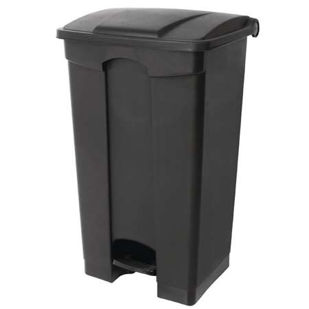 Image de Poubelle pédale plastique noir Jantex HACCP 87L
