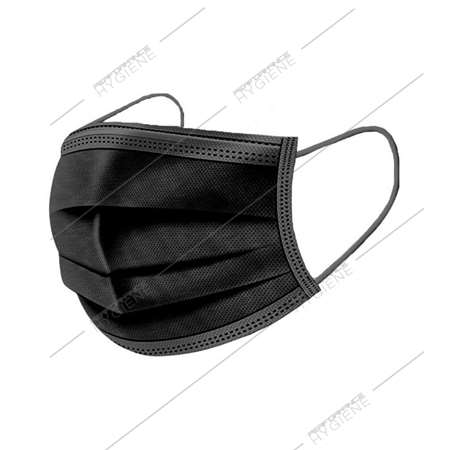 Image de Masque chirurgical 3 plis type IIR Noir - boite 50