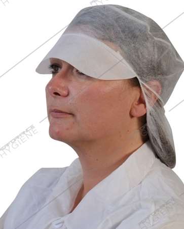 Image de Casquette résille non tissée blanche - sachet 100