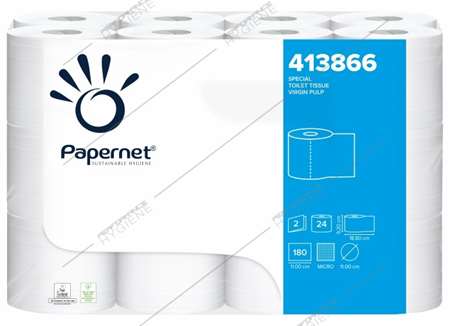 Image de Papier wc petit rlx ouate blanc 2P 180F PAPERNET - lot 24