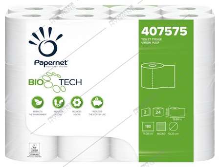 Image de Papier wc petit rlx ouate blanc 2P 180F BIOTECH - lot 24