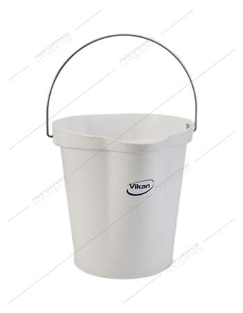 Image de Seau alimentaire bec verseur gradué 12L blanc VIKAN