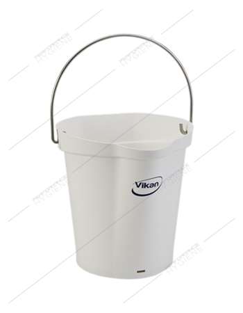 Image de Seau alimentaire bec verseur gradué 6L blanc VIKAN