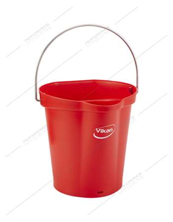 Image de Seau alimentaire bec verseur gradué 6L rouge VIKAN