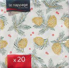 Serviettes 40x40cm ouate 3P PIN DE NOEL - lot de 50