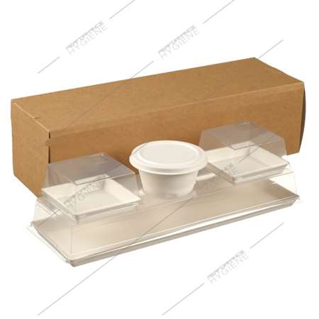 Image de Kit plateau repas Ecrin avec vaisselle Quartz - lot de 50