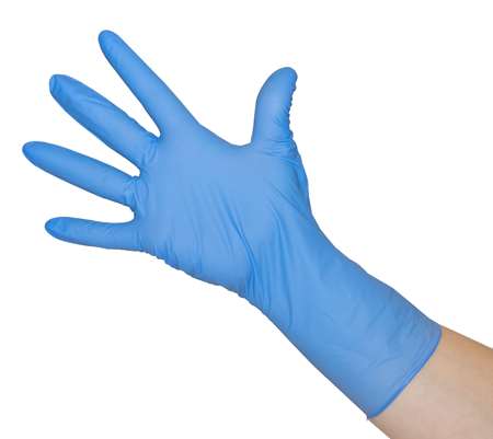 Image de Gants nitrile bleu non poudrés manchette longue - T10/XL