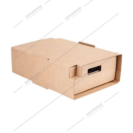 Image de Boite traiteur PM + étui 34x26,5x11,5 cm havane kraft -x25