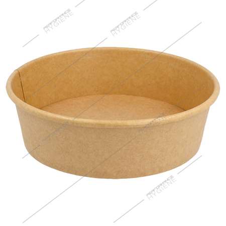 Image de Pot à salade natural kraft rond Ø18,7cm 1300ml - lot de 50