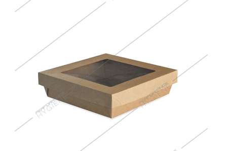 Image de Boite salade kraft 190x190 H50mm + couvercle BSK19 - lot 40