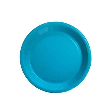 Assiette carton écoresponsable turquoise Ø18cm- carton 380