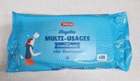 Lingettes multi usages bactéricide PROMO - lot de 3 x pqt 50